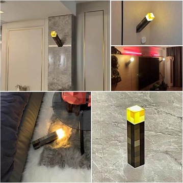 Четырехцветная лампа Paladone Minecraft Torch перезаряжаемая