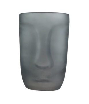 WAZON OSŁONKA TWARZ SZARY SZKŁO 20CM