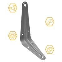 КРОНШТЕЙН ДЛЯ ПОЛОК WS100 СТАЛЬНОЙ СЕРЫЙ 100X75 DOMAX