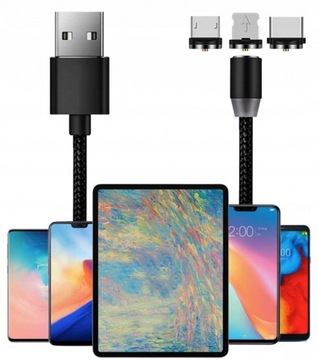 МАГНИТНЫЙ КАБЕЛЬ 3в1 MICRO TYP-C для IPHONE USB-C