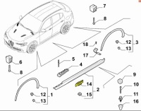 Купити Alfa romeo stelvio кліпса кронштейн накладки накладки порога oem, фото thumb