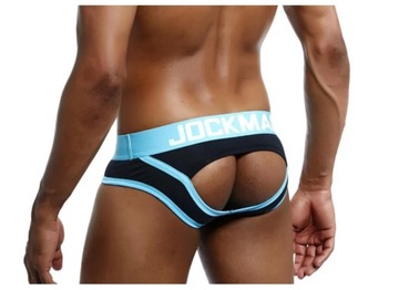 SEXY CZARNE OTWARTE SLIPKI JOCKSTRAP JOCKMAIL L