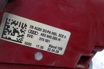 фото thumb №9, Левая лампа крышки багажника audi a8 d3 4e2, 4e8 4e0945093h 2.97l дизель