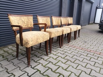 4 стула + кресло - арт-деко - винтажный дизайн - Thonet