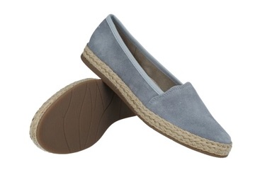 Ryłko espadryle 1MMS7 skórzane klasyczne na płaskiej podeszwie blue r. 40