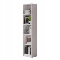 ОТКРЫТЫЙ ОФИСНЫЙ СТЕЛЛАЖ ДЛЯ КНИГ И ПАПОК 40x182x30 СМ, 5 ПОЛОК, БЕЛЫЙ