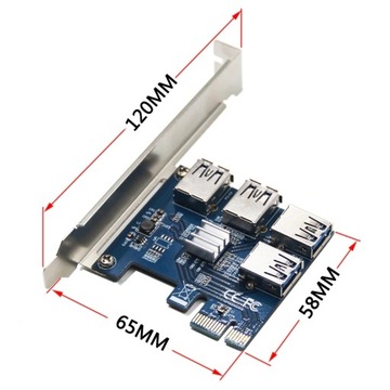 PCI-E USB Riser SPLITTER + адаптер 4x RISER 010s