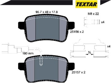 фото thumb №2, Textar 2515601 набор тормозные колодки тормозных, тормоза дисковые
