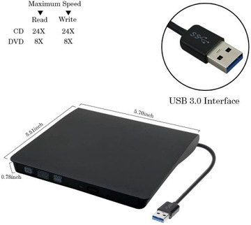 Устройство записи компакт-дисков DVD-R/RW Внешний USB 3.0