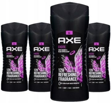 Мужской гель для душа Axe Excite 4x 400 мл Откройте для себя Intense Excitment