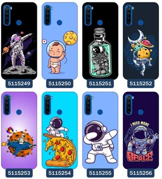 Etui do Xiaomi Redmi Note 8T Wzory Astronauta Kosmonauta Księżyc Mars