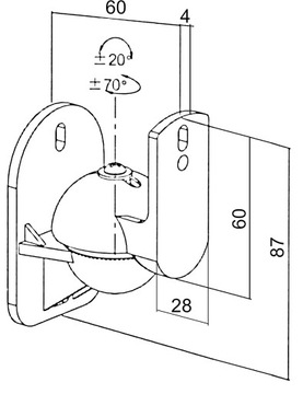 КРОНШТЕЙН ДЛЯ ДИНАМИКА BRATCK-SB-24 Комплект из 2 шт. UNIVERSAL WALL