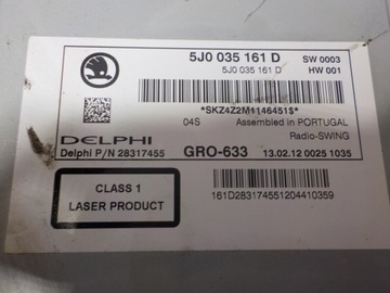 фото thumb №7, Skoda roomster 2012r. 1.4b радио заводские swing 5j0035161d