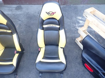 фото thumb №6, Оббивка чорно жовта сидіння обшивки kpl chevrolet corvette c5