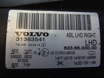 фото thumb №10, Лампа правая volvo xc70 v70 s80 ксенон 31383541 07-12 llu