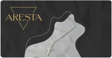 ЦЕПЬ С КРЕСТОМ, СЕРЕБРЯНЫЙ КРЕСТ 925 ПРОБЫ, ДЛИНА 55см, ПЛЕТЕНИЕ GUCCI, КОРОБКА