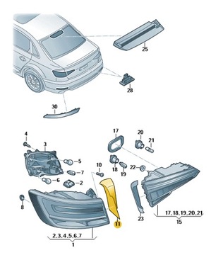 фото thumb №1, Захист задньої зовнішньої лампи лівий audi a4 b9