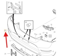 фото thumb №1, Отражатель бампера правый задняя volvo c30 2010- оригинальный номер 31283892