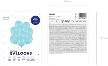 BALONY JASNY NIEBIESKI PASTELOWE ŚLUB WESELE DUŻE DO GIRLAND 30 CM 10 SZT