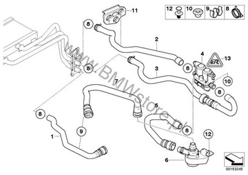 фото thumb №5, Bmw e60 e61 e63 e64 шланг гумовий шланг труба нагрівача клапана води
