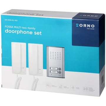 ДВУХСЕМЕЙНЫЙ ИНТЕРФОН ДЛЯ ВОРОТ, ВСТРАИВАННЫЙ, С 2 НАУШНИКАМИ ORNO OR-DOM-RL-903