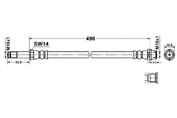 фото thumb №2, Шланг гальмівний elast. mercedes sprinter 3-t 90