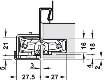 Петля SIMONSWERK TECTUS TE240 СКРЫТАЯ ВЫДВИЖНАЯ 60кг