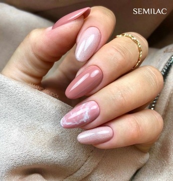 SEMILAC 320 Shimmer Dust Бежевый гибридный лак для ногтей