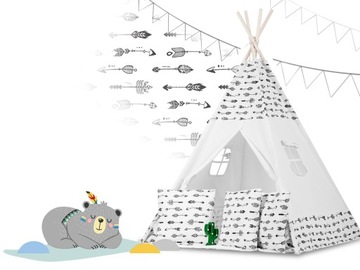 Палатка TIPI детская Гирлянда Светодиодные подушки