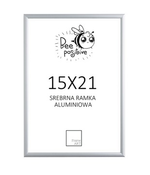 SREBRNA RAMA ALUMINIOWA 15x21 ZDJĘCIE PLAKAT 21x15
