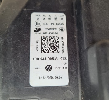 фото thumb №11, Лампа левая полный led vw id 3 10b941005a