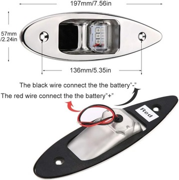 Lampy nawigacyjne LED 120 ° wpuszczane