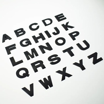 3D Metal Car Stickers Alphabet Badge Chrome S