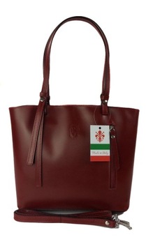 Итальянская кожаная сумка-саквояж Vera Pelle Burgundy