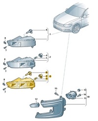 фото thumb №2, Фара противотуманный левый vw passat b8 оригинальный номер