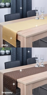 elegancki pas dekoracyjny SZAFIR 40x160 bieżnik na stół czarny
