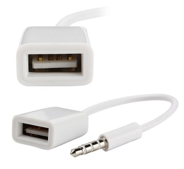 KABEL ADAPTER PRZEJŚCIÓWKA MINI JACK 3,5MM AUX ŻEŃSKI NA USB A OTG AK290
