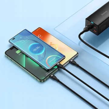 КАБЕЛЬ BASEUS FLASH SERIES II STRONG 3В1 USB C/IPHONE/MICRO 100ВТ 1,2М ЧЕРНЫЙ