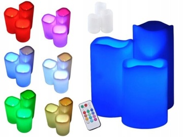 СВЕЧИ СВЕТОДИОДНЫЕ, ДИСТАНЦИОННЫЕ СВЕЧИ, 3 ШТ, НАБОР RGB