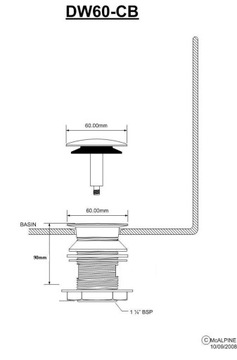 Korek okrągły McAlpine DW60CB srebrny