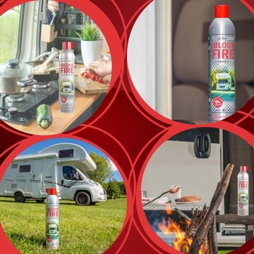 GAŚNICA PIANOWA ABCF+E 100%BIO 0,6L. iBlockFIRE SPRAY GAŚNICZY DO KAMPERÓW