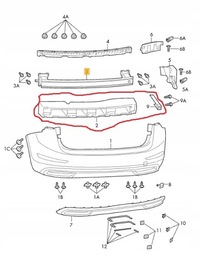 фото thumb №8, Skoda scala, kamiq - абсорбер бампера заднего