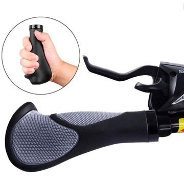Chwyty rowerowe ergonomiczne gripy rogi czarne