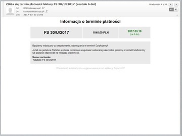 Pejczyk GT Сбор долгов по платежам клиентов Subiekt электронная почта SMS пожизненная лицензия