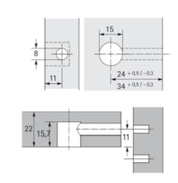 Złącze mimośród RASTEX 15/22 (10 szt), HETTICH