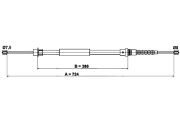 фото thumb №2, Трос гальма ручного peugeot 607 2.0-3.0 02.00-0
