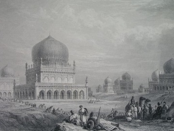 Оригинальные гробницы царей Голконды, 1837 г. ХИДАРБАД ИНДИЯ Азия Телангана