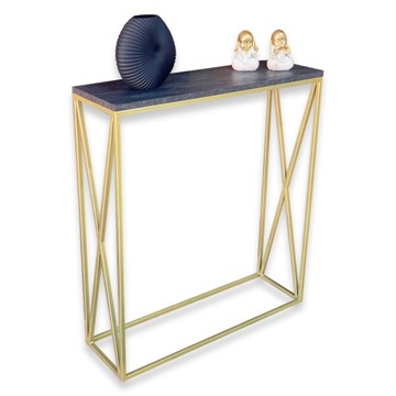 Золотая консоль для туалетного столика, стиль GLAMOUR LOFT, 80Х25Х90