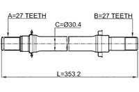 фото thumb №2, Febest привідний вал ліва honda hr-v gh4 2000-2005 eu