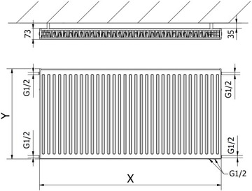 ПАНЕЛЬНЫЙ РАДИАТОР MEXEN CV21 400 x 2400 ММ НИЗ БЕЛЫЙ 2223 Вт